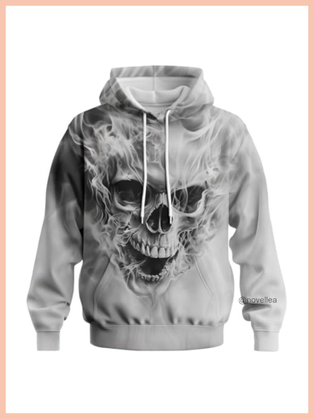 Men's Skull Graphic Pullover Hoodie Sweatshirt Long Sleeve Pocket